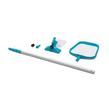 Kit curatare pentru piscina Intex Deluxe 28002, 3 piese, maner telescopic 239 cm, plasa frunze, cap de aspirare Kit curatare pentru piscina Intex Deluxe 28002, 3 piese, maner telescopic 239 cm, plasa frunze, cap de aspirare