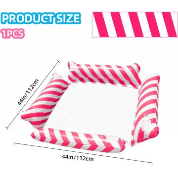 Saltea gonflabila pentru plaja si piscina, Ikonka, tip hamac, cu 4 camere gonflabile, pana la 120 kg, dimensiune 112 x 112 cm, Pink Saltea gonflabila pentru plaja si piscina, Ikonka, tip hamac, cu 4 camere gonflabile, pana la 120 kg, dimensiune 112 x 112 cm, Pink