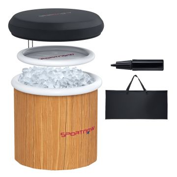 SPORTNOW Cada de baie cu gheață, 300 litri, gonflabilă pentru relaxarea mușchilor, cu husă, geantă de transport, pompă de aer, maro | Aosom Romania SPORTNOW Cada de baie cu gheață, 300 litri, gonflabilă pentru relaxarea mușchilor, cu husă, geantă de transport, pompă de aer, maro | Aosom Romania